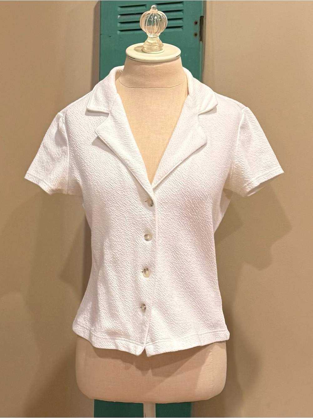 Maeve Crinkle Short-Sleeved Top
